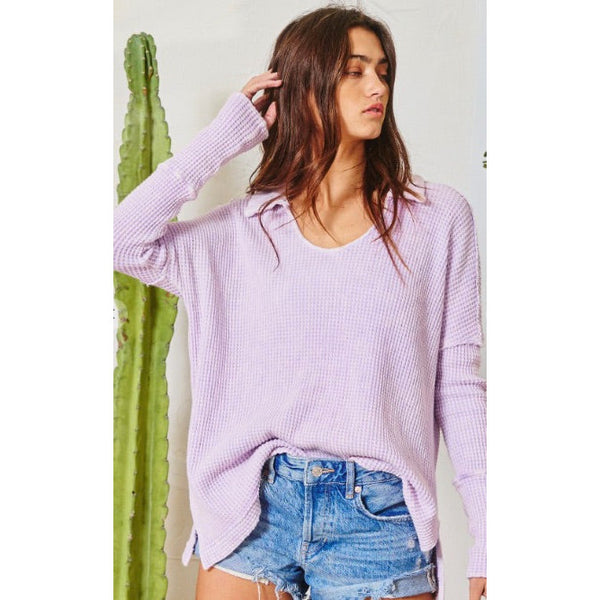 Colin Mineral Washed Top - Lavender