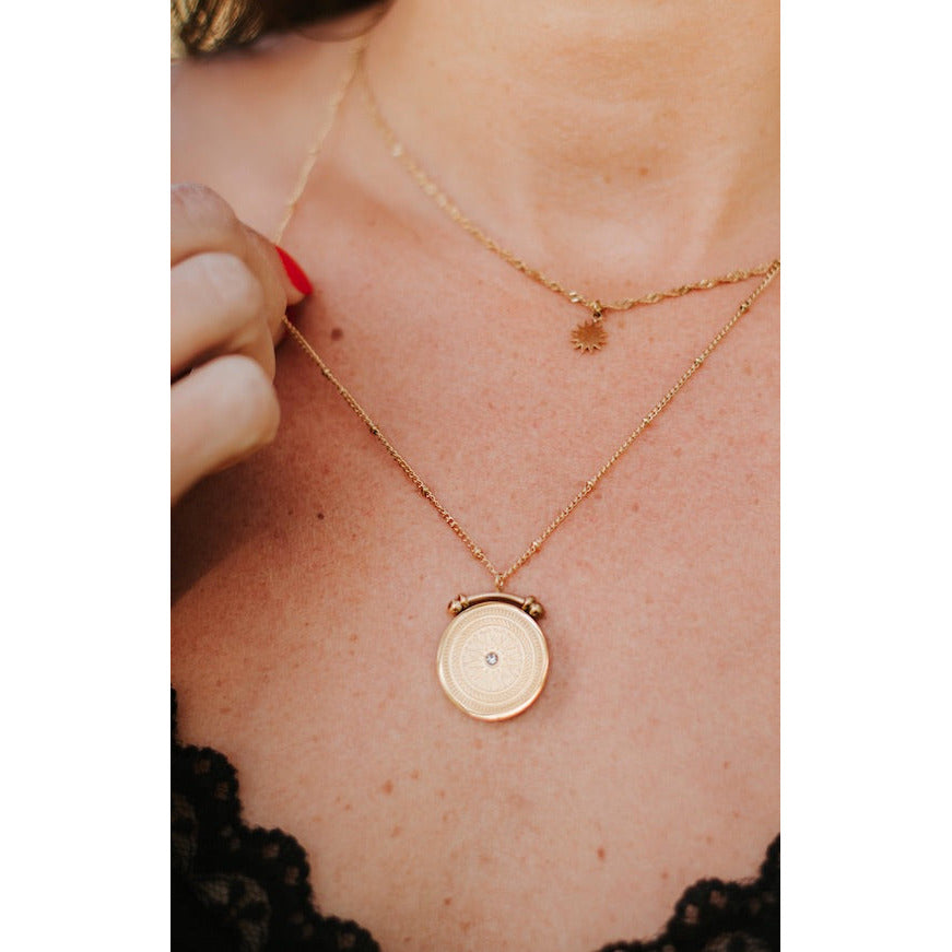 Spiritual Double Layer 18K Gold Necklace